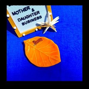 Hersheys Kisses vtg advertising Pfaltzgraff candy dish plate autumn leaf USA vtg